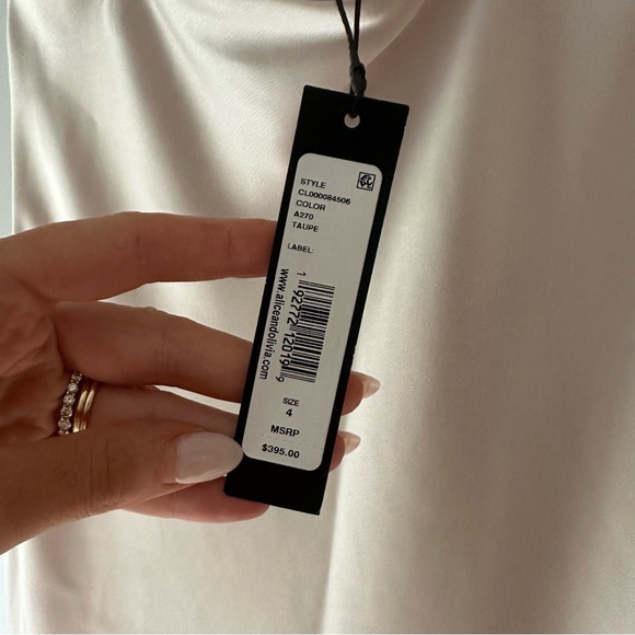 NWT Alice + Olivia Harmony Slip Dress in Taupe - Picture 5 of 5